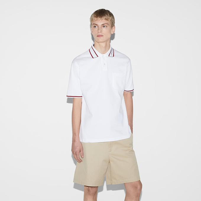 gucci lido series logo jacquard trim short‑sleeve polo shirt